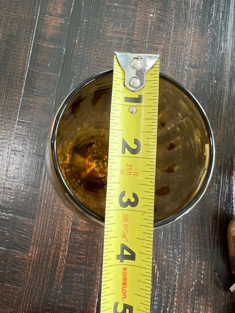 Tall Amber Glass Stem Vase 16.5” Mid Century Modern Decor Optic Panel